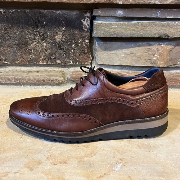 Baerchi Wingtip Oxford Brown Leather and Suede Dress Shoes main image 5